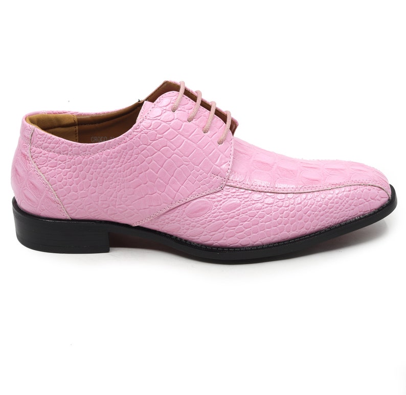 thumbnail image 2 of Men's Alligator Print Oxford Dress Shoes - Fashion Lace Up Formal Shoes Multiple Colors 2 of 12