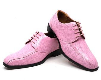 Mens pink dress shoes sales