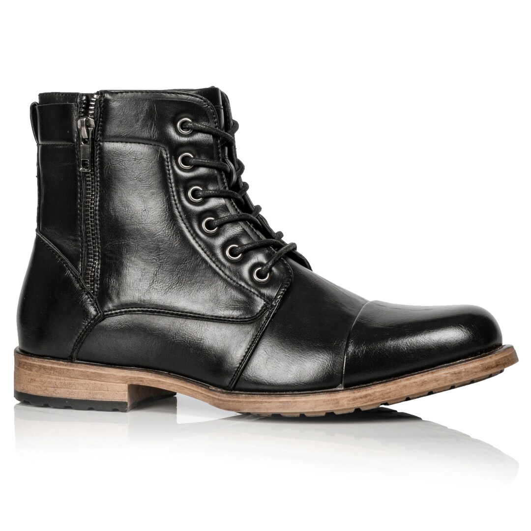 mens black lace up dress boots