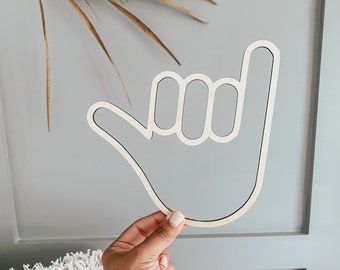 Shaka Hand Sign, Surfer Theme Room, Beach Kid Room Decor, Nautical Room Decor, Ocean Wall Decor Hanging,