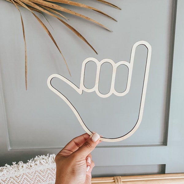 Shaka Hand Sign, Surfer Theme Room, Beach Kid Room Decor, Nautical Room Decor, Ocean Wall Decor Hanging,