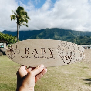 Baby On Board Announcement, Pregnancy Reveal, Surfboard Custom Sign, Surf Nursery Decor, Shaka Hand Signal, Kids Nautical Room Decor