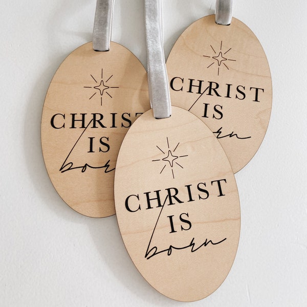Christ Is Born Christmas Ornament, Holiday Keepsake, Secret Santa Gifting