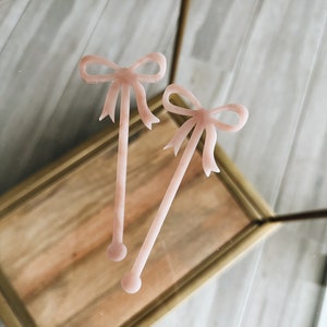 Marbled bow drink stirrers,  Bachelorette Party Theme, Acrylic Cocktail Stirs, French Bow Baby Shower Decor