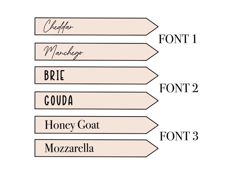 Charcuterie Board Wood Markers, Grazing Table Stick, Cheese board Sticks, Custom CheeseBoard, Charcuterie Labels image 2