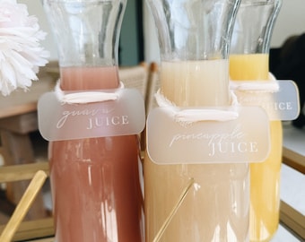 Mimosa Juice Labels Tags , Acrylic Momosa Bar Sign, Refreshment Event Labels, Mimosa Bar signage, refreshment table decor sign, Baby Shower
