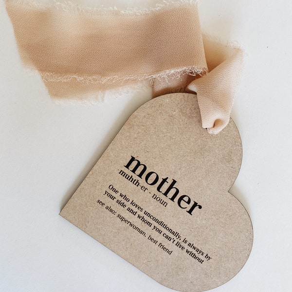 Mothers Gift Tag, Mothers Sign, Gifts For Mom, Grandma Gift, Mother Definition, Heart Tag, Gift From Child