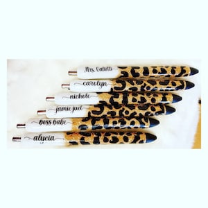 Leopard glitter pen