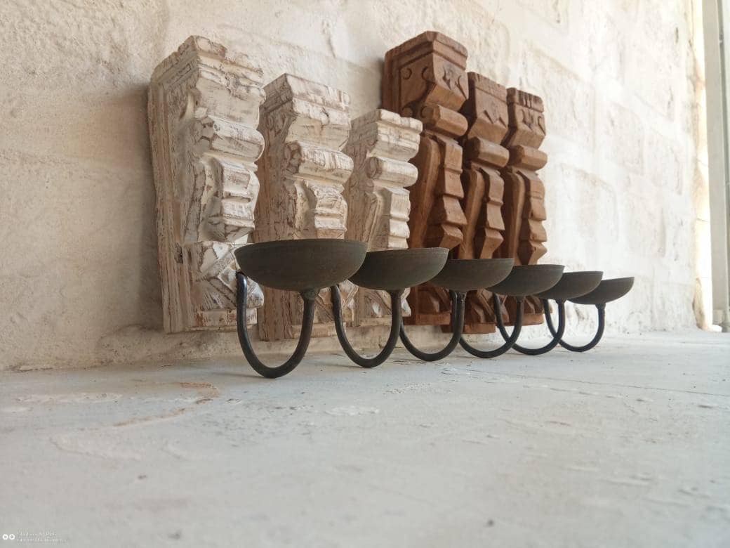 Indian Wall Candle Holder / Wall hanging / Indian candle holder / wall hanger candle / rustic candle, bleach, natural finish / antique /old