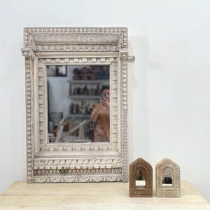 Indian Wooden Mirror Frame / Old Vintage Mirror Frame / Wall Hanging Decorative Mirror Frame / Handcrafted Frame / Reclaimed Wood Frame