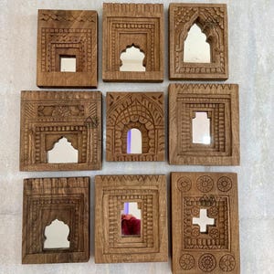 Old Indian Temple Mirror / Reclaimed Mirror / Antique Furniture / Home Decor / #templemirror #indiantemplemirror / Wall Hanging Mirror Frame