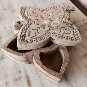 Wooden spice box, indian box,home Decor, kitchen decor, spice box for your kitchen, (gift for home) gift for your kitchen, carved spice box