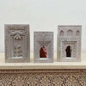 Old Indian Temple Mirror / Reclaimed Mirror / Antique Furniture / Home Decor / #templemirror #indiantemplemirror / Wall Hanging Mirror Frame