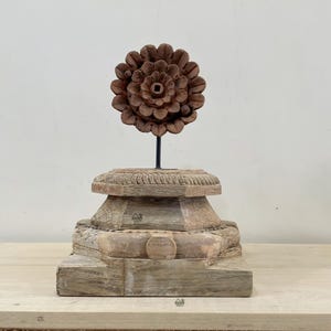 Indischer Holzsäulen-Kerzenhalter / Bleichbasis-Kerzenhalter / Holztopfhalter / Carving Wood Planter / Mehrzweck-Basishalter
