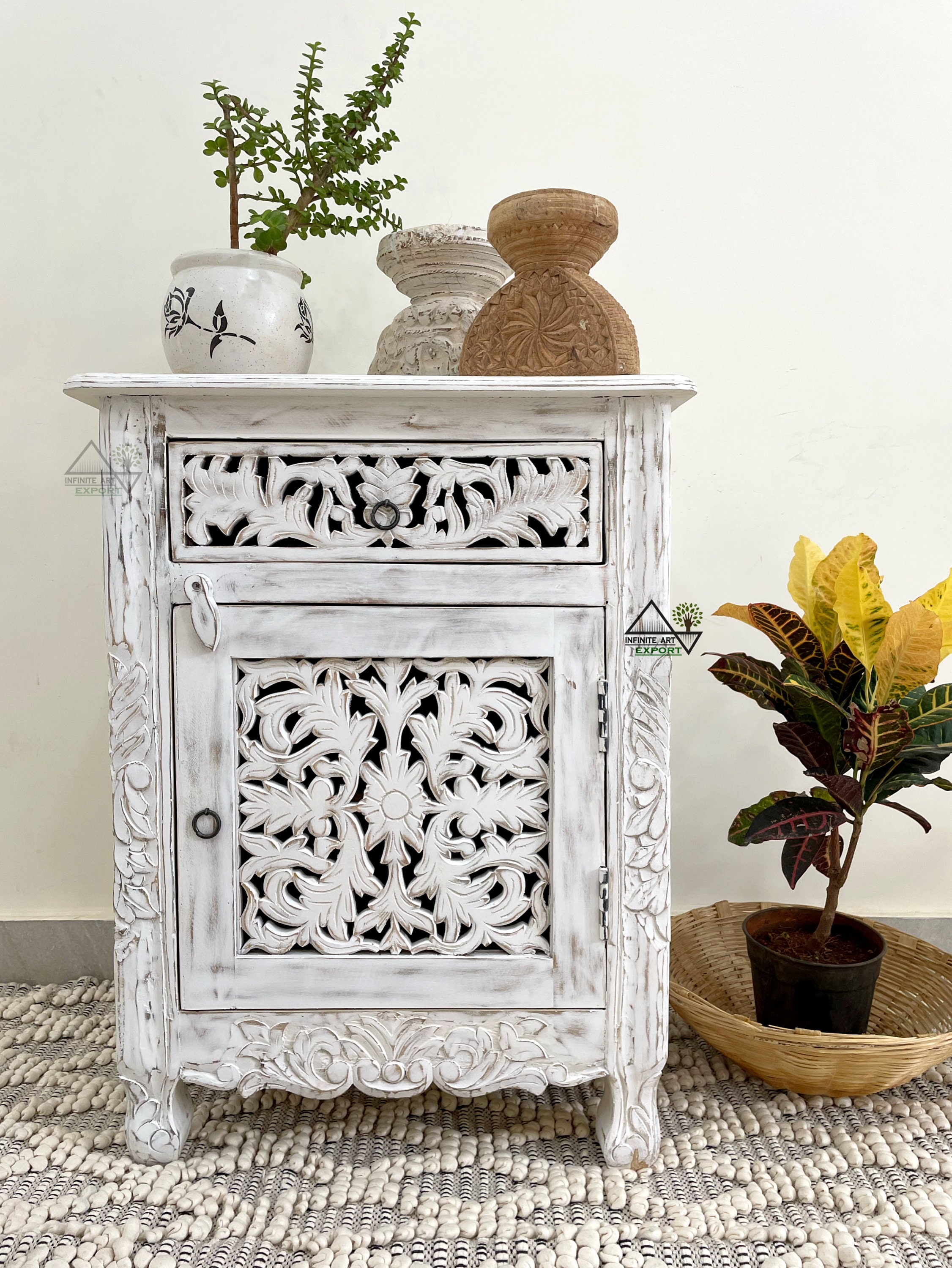 Indian Wooden Side Table / indianfurniture / Home Decor / Etsy