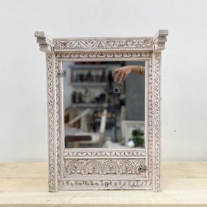 Indian Wooden Mirror Frame / Old Vintage Mirror Frame / Wall Hanging Decorative Mirror Frame / Handcrafted Frame / Reclaimed Wood Frame