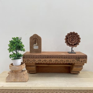 Natural Indian Wooden Wall Shelves / Antique Decorative Wall Shelves / Indian Wall Shelves Wall Decor / Traditional Indian wall shelves