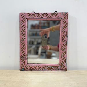 Indian Wooden Mirror Frame / Old Indian Vintage Mirror Frame / Wall Hanging Mirror Frame / Handcrafted Frame / Reclaimed Wood Mirror Frame
