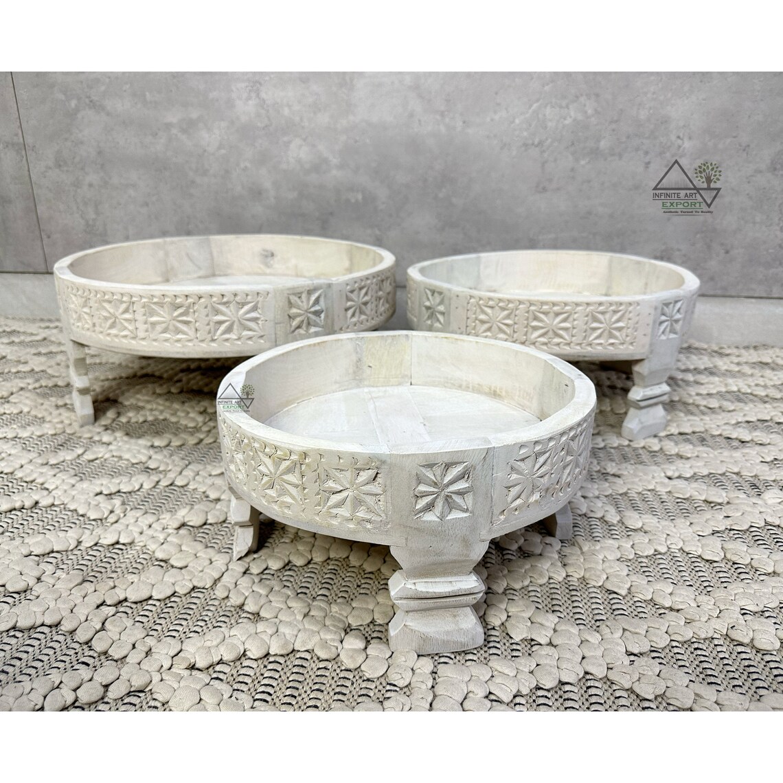 Indian Grinder Chakki Table Set of Three (indian Coffee Table) - Etsy