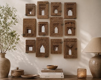 Old Indian Temple Mirror / Reclaimed Mirror / Antique Furniture / Home Decor / #templemirror #indiantemplemirror / Wall Hanging Mirror Frame