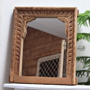 Wooden Natural Mirror Frame / Indian Wooden Mirror Frame / Natural Finish Mirror Frame / Wooden Mirror Frame / Reclaimed Wood Mirror Frame