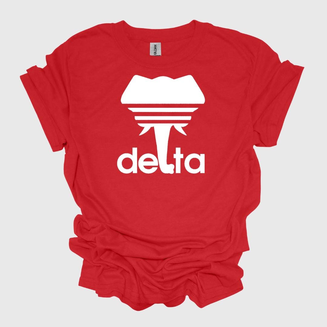 Womens Delta Elephant T-Shirt, Crimson Creme Designs Womens Delta Elephant T-Shirt, Crimson Creme Designs