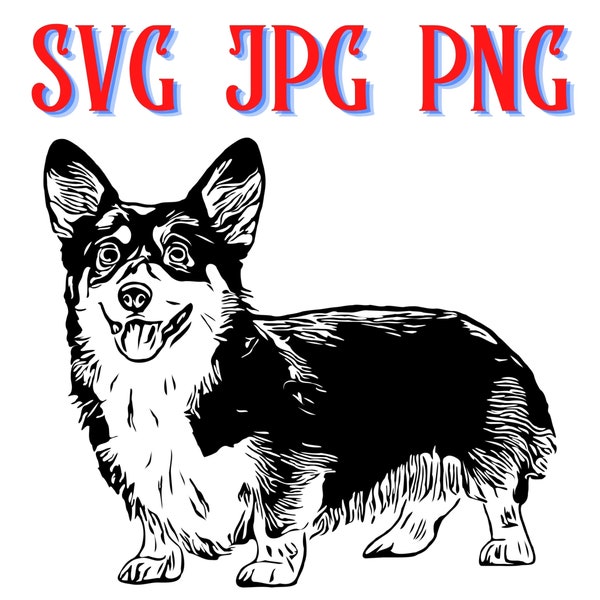 Corgi dog puppy Cardigan Pembroke Welsh svg png jpg