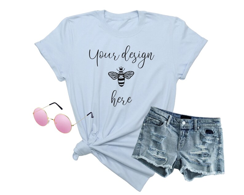 Download Bella Canvas Gildan Softstyle Light Blue Baby Blue T-shirt ...
