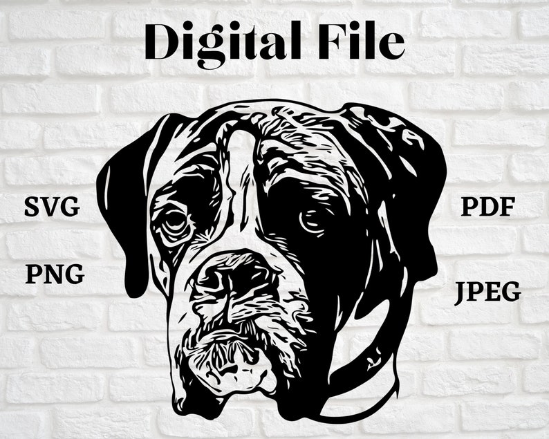 Download Boxer Dog Puppy SVG PNG JPG Pdf Cut Files | Etsy