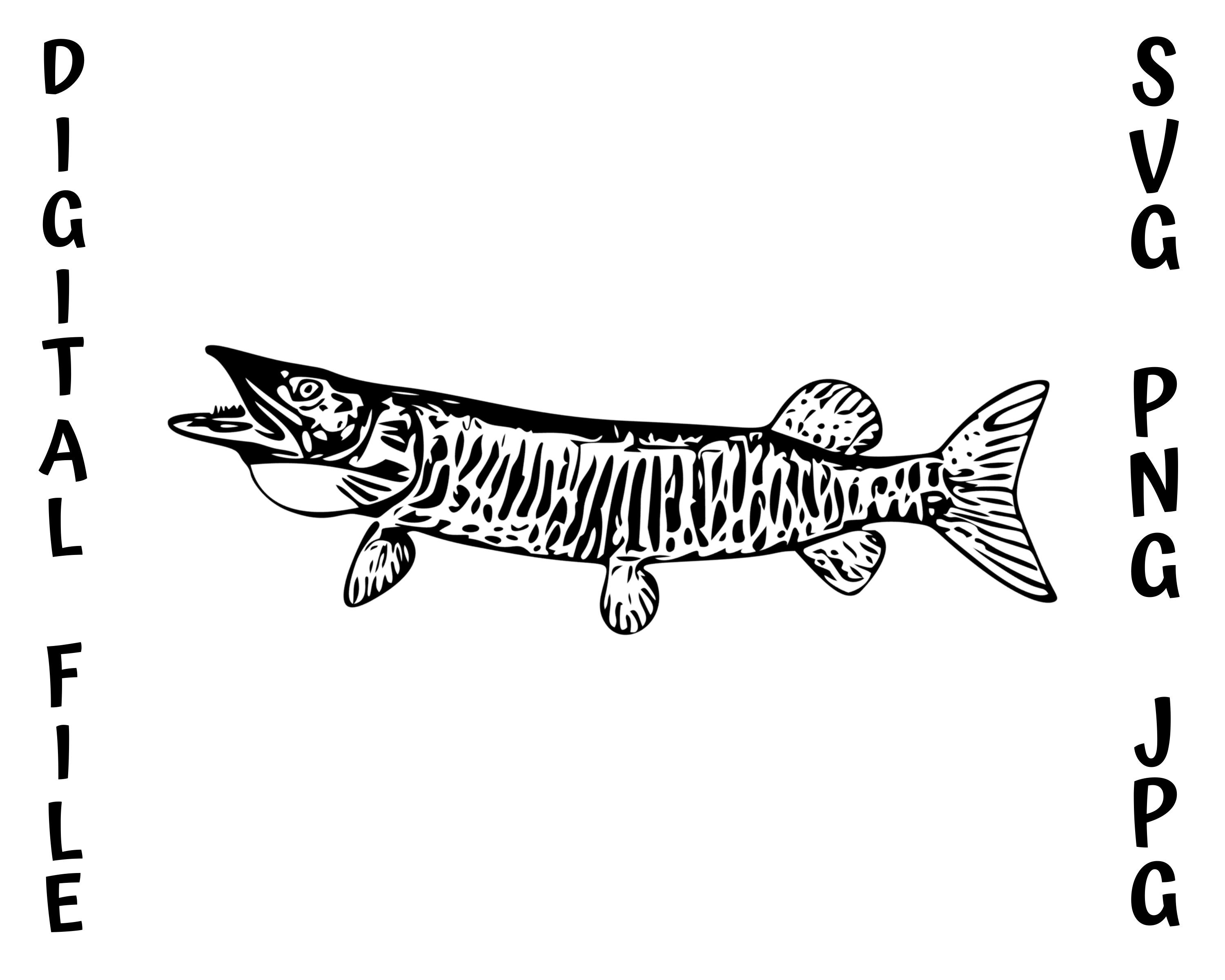 Black Bass Fish Fear Me SVG Clip Art - Digital Download – Camille