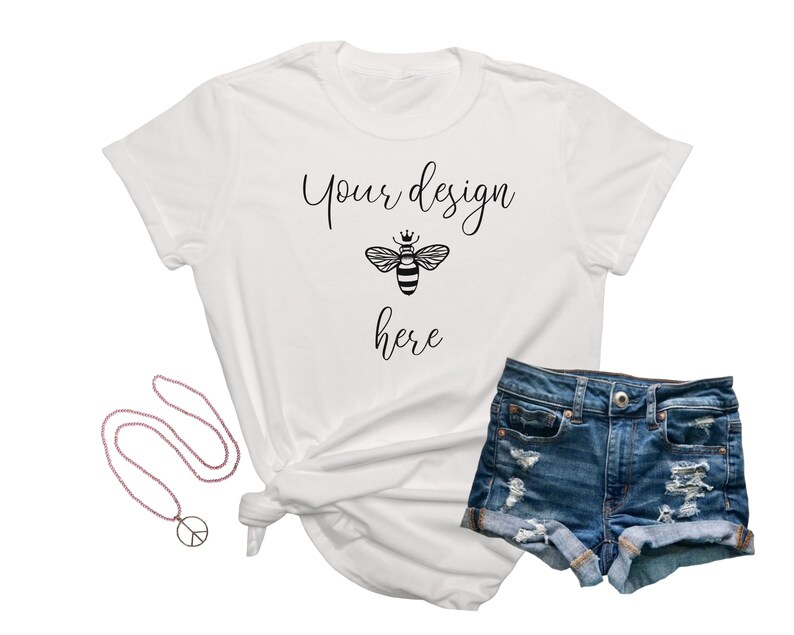 Download Bella Canvas Gildan Softstyle White T-shirt Mockup Simple ...