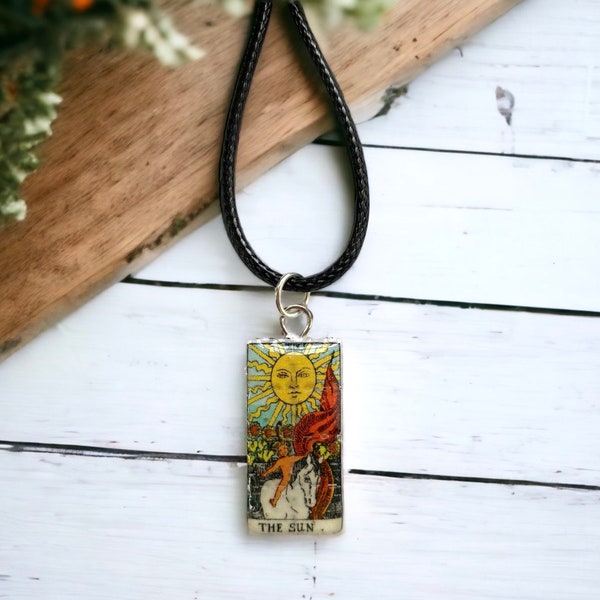 Tarot Card Blotter Pendant, LSD Trippy Hippy Psychedelic Necklace, Rave and Party Jewelry, Psychic Witch Accessory, Small Psychonaut Charm