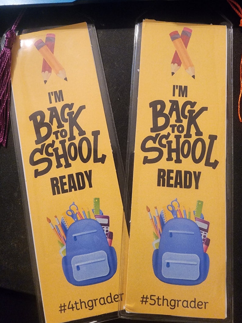 I'm Back to School Ready Bookmark With Customizable Hashtag - Etsy
