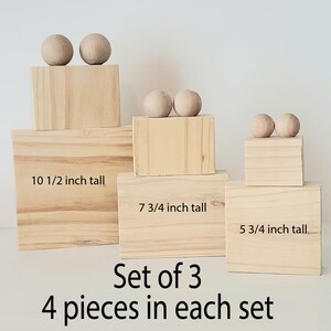 20 Piece Unfinished Chunky Wooden Block Set 3 in X 3 in Ready to Paint for  Wood Crafts 