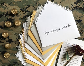 10 Tricolor Cartas Abiertas/Sobres, Cartas Personalizables para Abrir, Despliegue/cartas de amor/Sobre, Larga Distancia, Regalos para él/ella
