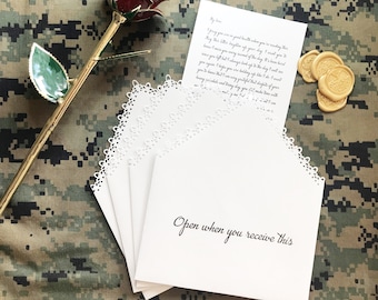 5 White Open When Letters/Envelopes, Custom Letters/Envelopes to Open, Deployment/love Letters/Envelope, Long-distance, Gifts for him/her