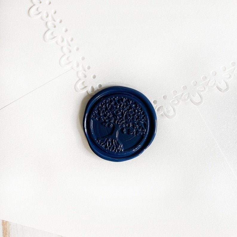 Navy Blue Tree Wedding Wax Seal Sticker Self Adhesive Wax Etsy