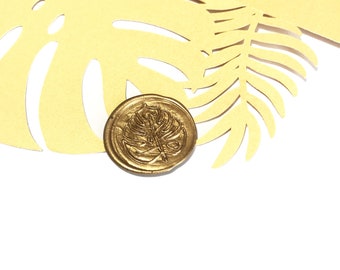 Monstera Leaf Wedding Wax Seal Sticker, Self Adhesive Wax Seals, Tropical Wedding Invitation Seals, Peel and Stick Wax Seal, Envelope Seals