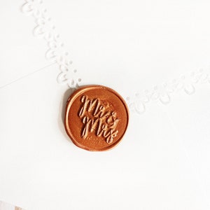Copper Mr and Mrs Wedding Wax Seal Sticker, Self Adhesive Wax Seals, DIY Wedding Invitation Seals, Peel and Stick Wax Seal, Envelope Seals