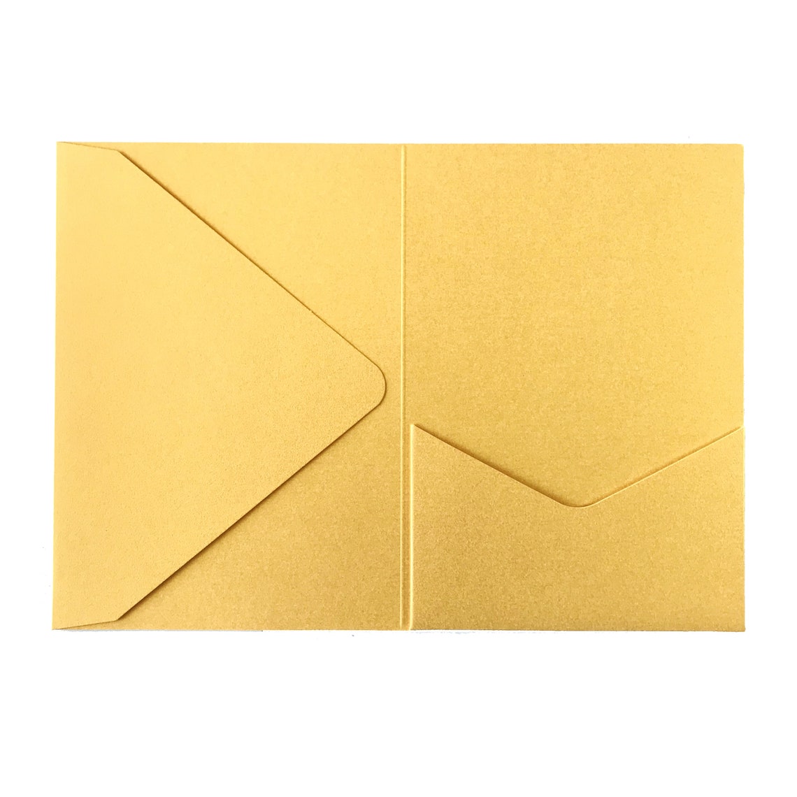 A7 Gold Pocket Fold Wedding Invitation Folder Custom Invites Etsy