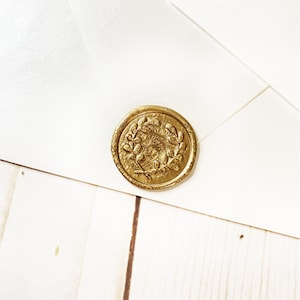 Gold Spring Botanical Wedding Wax Seal Sticker, Self Adhesive Wax Seals, Wedding Invitation Seals, Peel and Stick Wax Seal, Envelope Seals