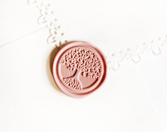 Dusty PinkTree Wedding Wax Seal Sticker, Self Adhesive Wax Seals, Wedding Invitation Seals, Peel and Stick Wax Seal, Envelope Seals, DIY