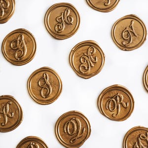 Lacres de cera personalizados dourados, adesivos modernos de selo de cera para casamento com iniciais, selos de cera de caligrafia, selos de cera personalizados para descascar e colar, selo de envelope