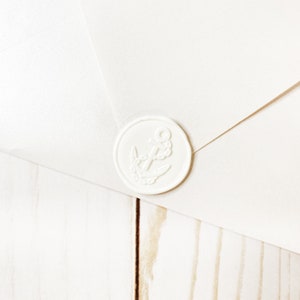 Adesivo sigillo di cera per matrimonio bianco della Marina degli Stati Uniti, sigillo di cera per busta autoadesiva, sigillo di invito di nozze militare personalizzato, sigillo di cera buccia e bastone, fai da te