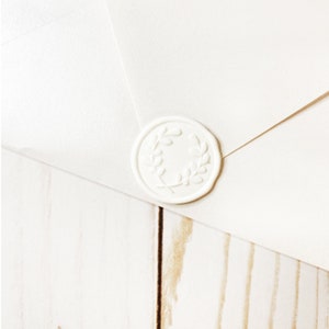 White Botanical Spring Wedding Wax Seal Sticker, Self Adhesive Wax Seals, Wedding Invitation Seals, Peel and Stick Wax Seal, Envelope Seals