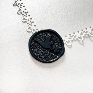 Navy Blue Hummingbird Self Adhesive Wax Seals Stickers, Custom Envelope Wax Seal Stickers, DIY Wedding Invitation Wax Seals Stickers,