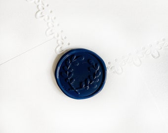 Navy Blue Spring Wedding Wax Seal Sticker, Self Adhesive Wax Seal, Botanical Wedding Invitation Seal, Peel and Stick Wax Seal, Envelope Seal