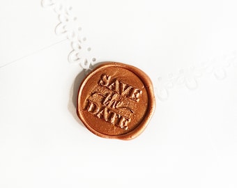 Copper Save the Date Wedding Wax Seal Sticker, Self Adhesive Wax Seals, Wedding Invitation Seals, Peel and Stick Wax Seal, Envelope Seals