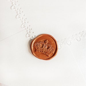Copper Royal Crown Wedding Wax Seal Sticker, Self Adhesive Wax Seals, DIY Wedding Invitation Seals, Peel and Stick Wax Seal, Envelope Seals