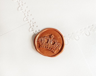 Copper Royal Crown Wedding Wax Seal Sticker, Self Adhesive Wax Seals, DIY Wedding Invitation Seals, Peel and Stick Wax Seal, Envelope Seals